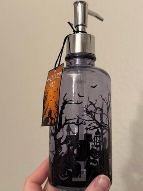 Halloween Themed Purple Glass Soap Dispenser